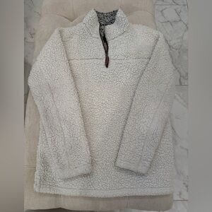True Grit Cream and Gray Sherpa Pullover